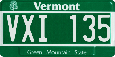VT license plate VXI135