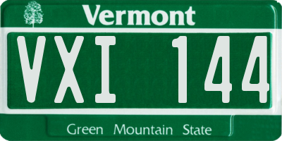 VT license plate VXI144