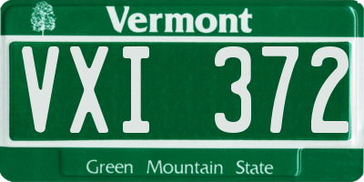 VT license plate VXI372
