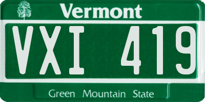 VT license plate VXI419