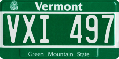 VT license plate VXI497