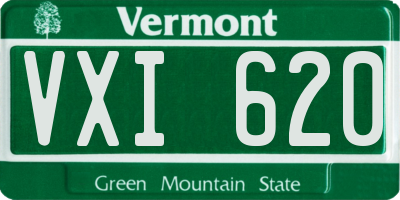 VT license plate VXI620