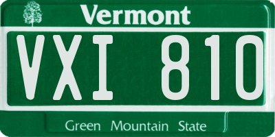 VT license plate VXI810