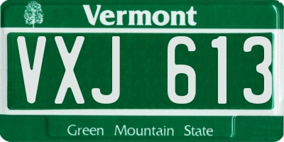 VT license plate VXJ613