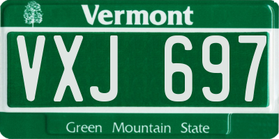 VT license plate VXJ697