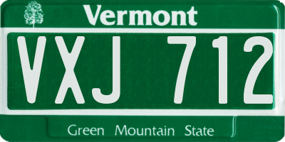 VT license plate VXJ712