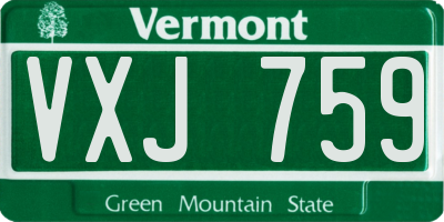 VT license plate VXJ759