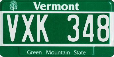 VT license plate VXK348