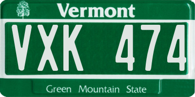 VT license plate VXK474