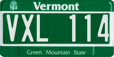 VT license plate VXL114