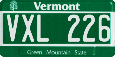 VT license plate VXL226