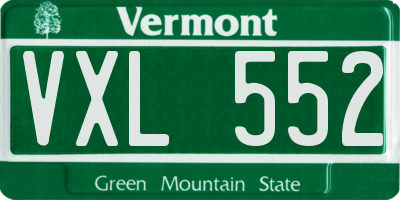 VT license plate VXL552