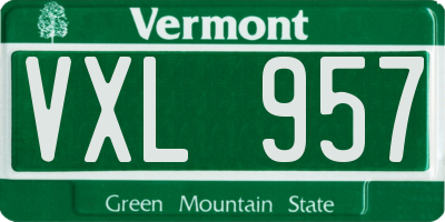 VT license plate VXL957