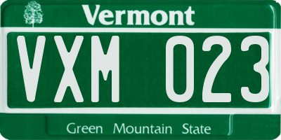 VT license plate VXM023