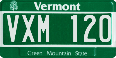 VT license plate VXM120