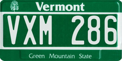 VT license plate VXM286