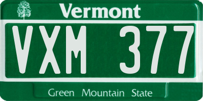 VT license plate VXM377