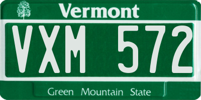VT license plate VXM572