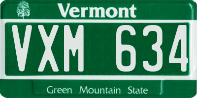 VT license plate VXM634
