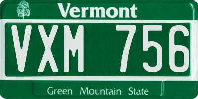 VT license plate VXM756