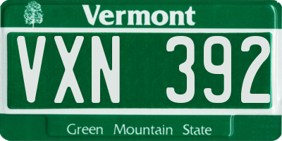 VT license plate VXN392