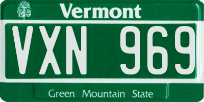 VT license plate VXN969