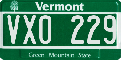 VT license plate VXO229
