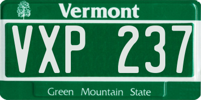 VT license plate VXP237