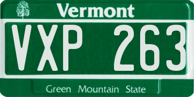 VT license plate VXP263