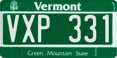 VT license plate VXP331