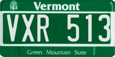VT license plate VXR513