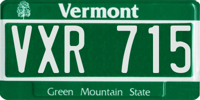 VT license plate VXR715