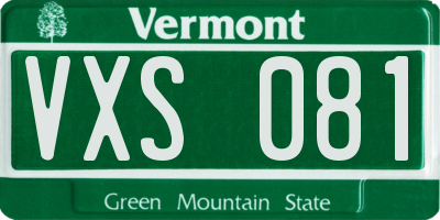 VT license plate VXS081