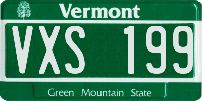 VT license plate VXS199