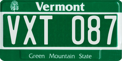 VT license plate VXT087