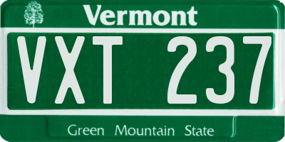 VT license plate VXT237