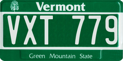 VT license plate VXT779