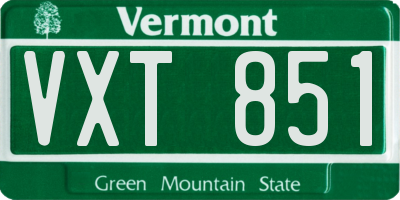 VT license plate VXT851