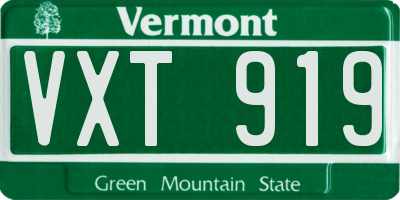 VT license plate VXT919