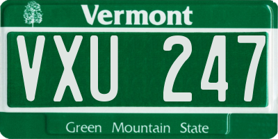 VT license plate VXU247