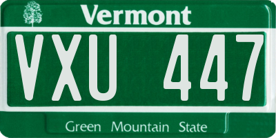 VT license plate VXU447