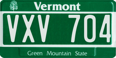 VT license plate VXV704