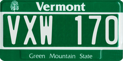 VT license plate VXW170