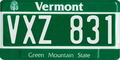 VT license plate VXZ831
