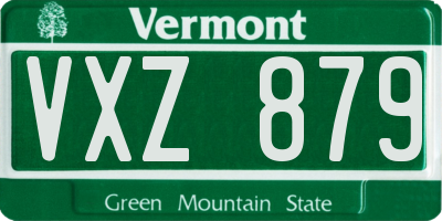 VT license plate VXZ879