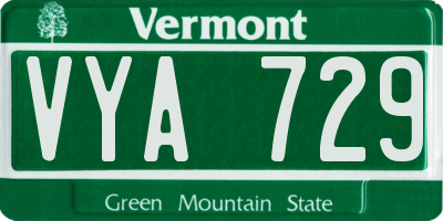 VT license plate VYA729