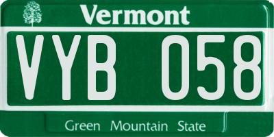 VT license plate VYB058