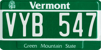 VT license plate VYB547
