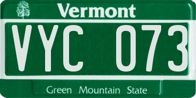 VT license plate VYC073