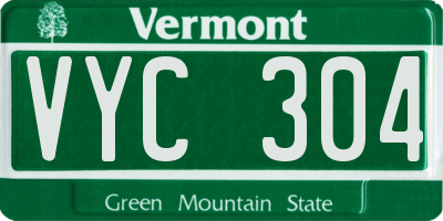 VT license plate VYC304